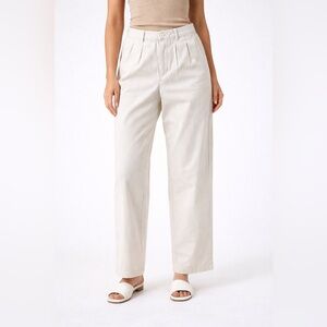 Anthropologie MAEVE Pleated Khaki Size 30/10 High Rise 100% Cotton Straight Leg